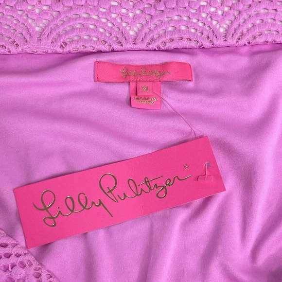 Lilly Pulitzer Lexa Dress Lilac Rose Scalloped Shell Lace Size XL NWT $198 - Picture 6 of 12